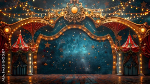 circus stage backdrop frame light background carnival