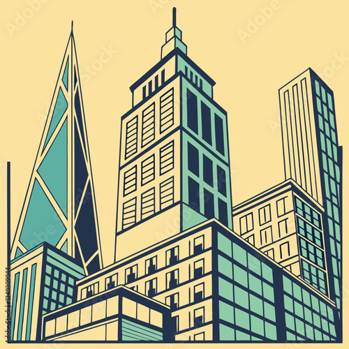 vector illustration of modern building