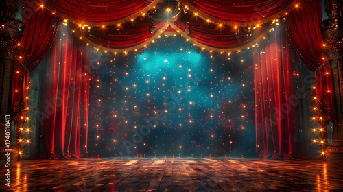 circus stage backdrop frame light background carnival