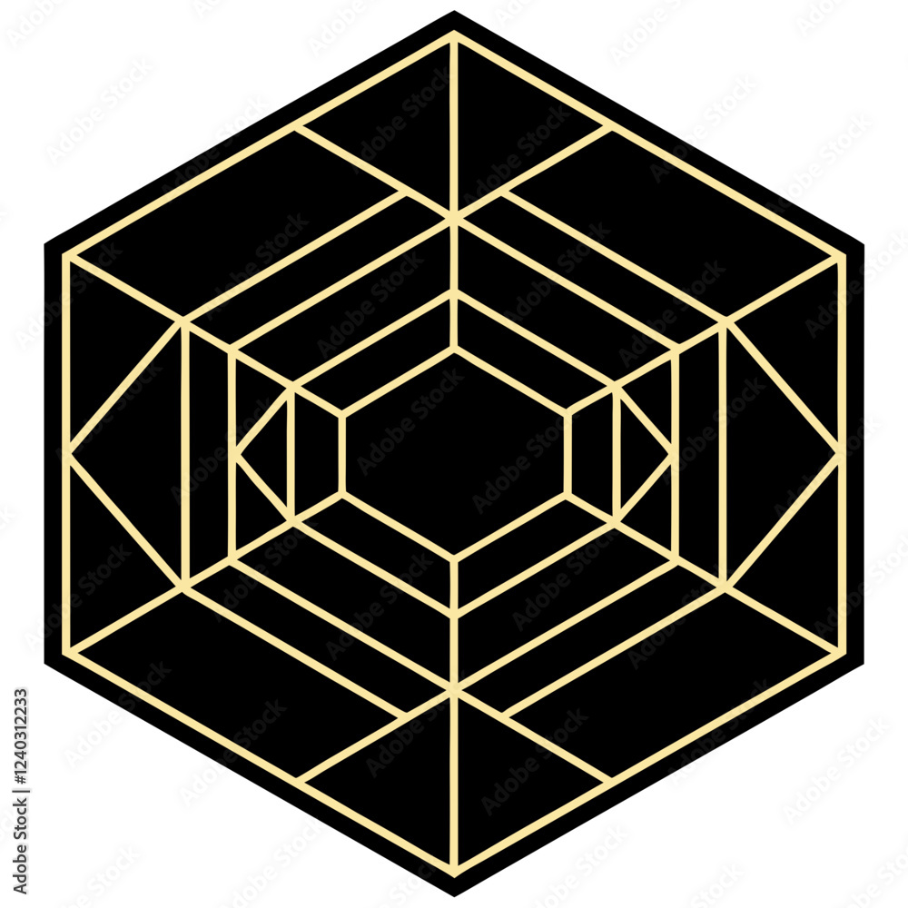 Luxury Geometric Pattern with Gold Hexagons and Diamonds Luxury Geometric Pattern with Gold Hexagons and Diamonds
