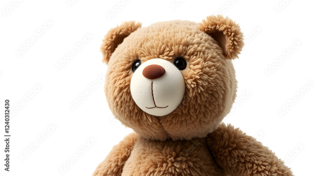Obraz premium Big Bear soft toy isolated on white background. Generative AI