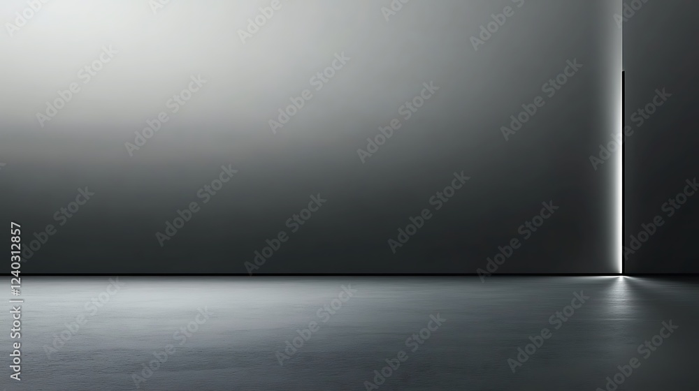 Dark room, light beam, concrete floor, background, design Dark room, light beam, concrete floor, background, design