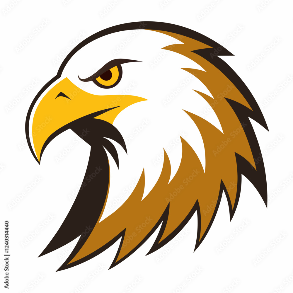 Fototapeta premium American bald eagle with flag