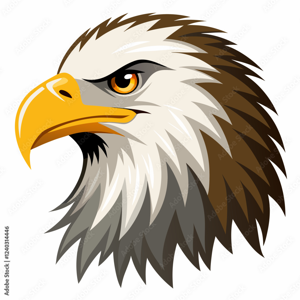 Fototapeta premium American bald eagle with flag
