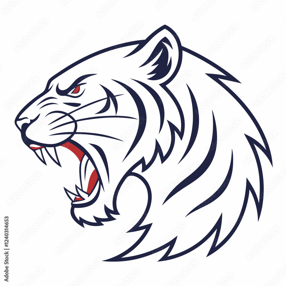 Obraz premium Head of a Tiger vector illustration