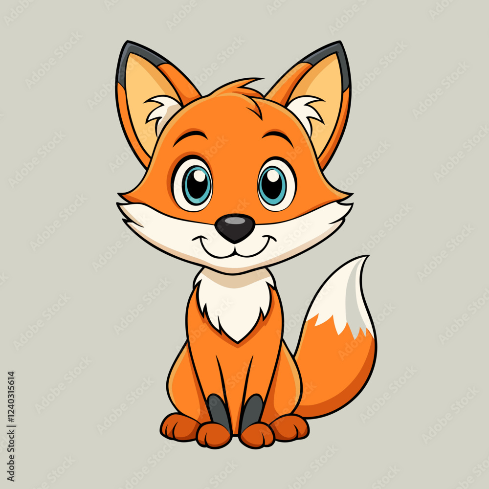 Obraz premium red fox cartoon