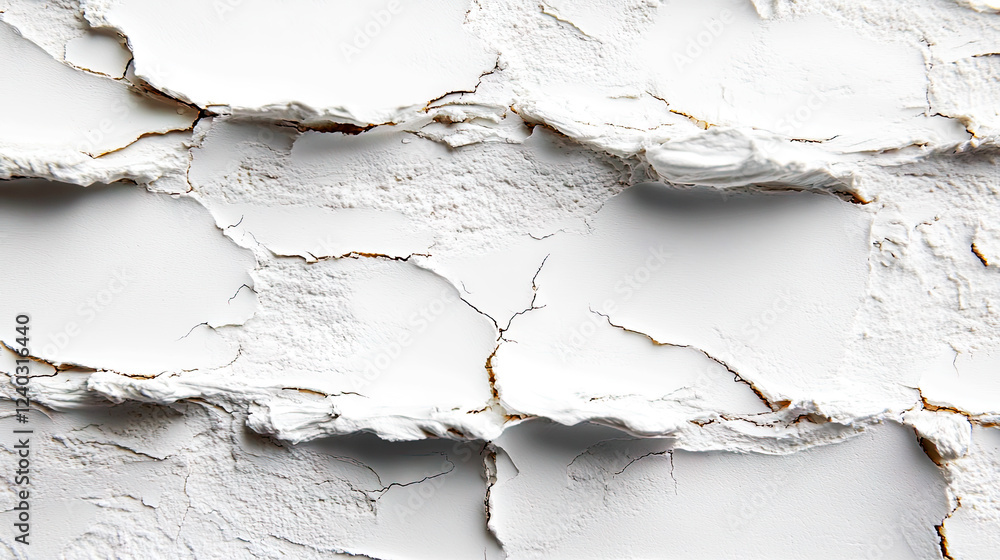 Obraz premium Cracked white textured background with peeling surface