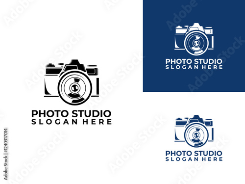 Camera Old logo. Photo Studio logo design. Vintage camera photography logo icon vector template