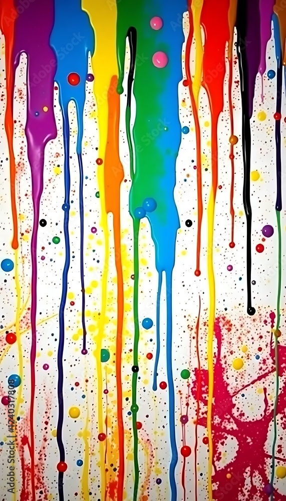 A Vibrant Canvas Colorful Acrylic Paint The Drops A Vibrant Canvas Colorful Acrylic Paint The Drops
