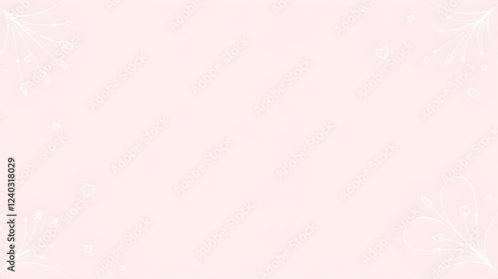Vector art baby stuff. Light pink background, linear white designs. Generative AI Vector art baby stuff. Light pink background, linear white designs. Generative AI