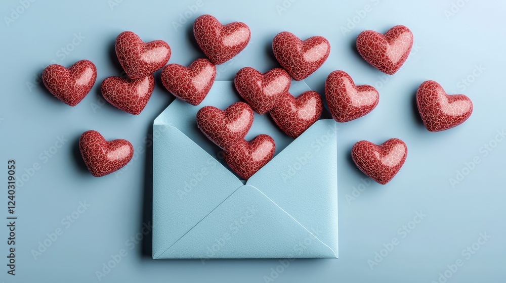 Obraz premium close up of romantic love letter with copy space.