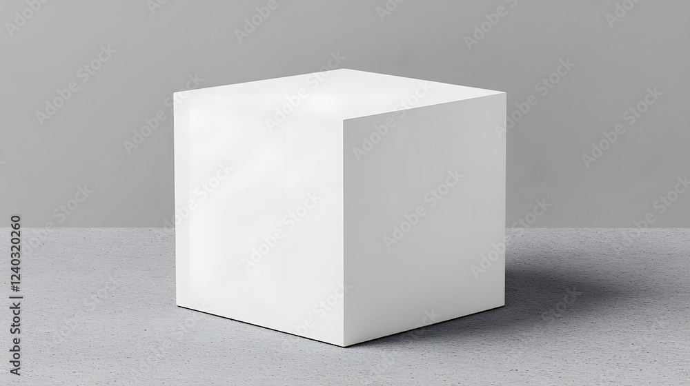 Minimalist White Cube on Gray Surface Product Display Mockup Minimalist White Cube on Gray Surface Product Display Mockup