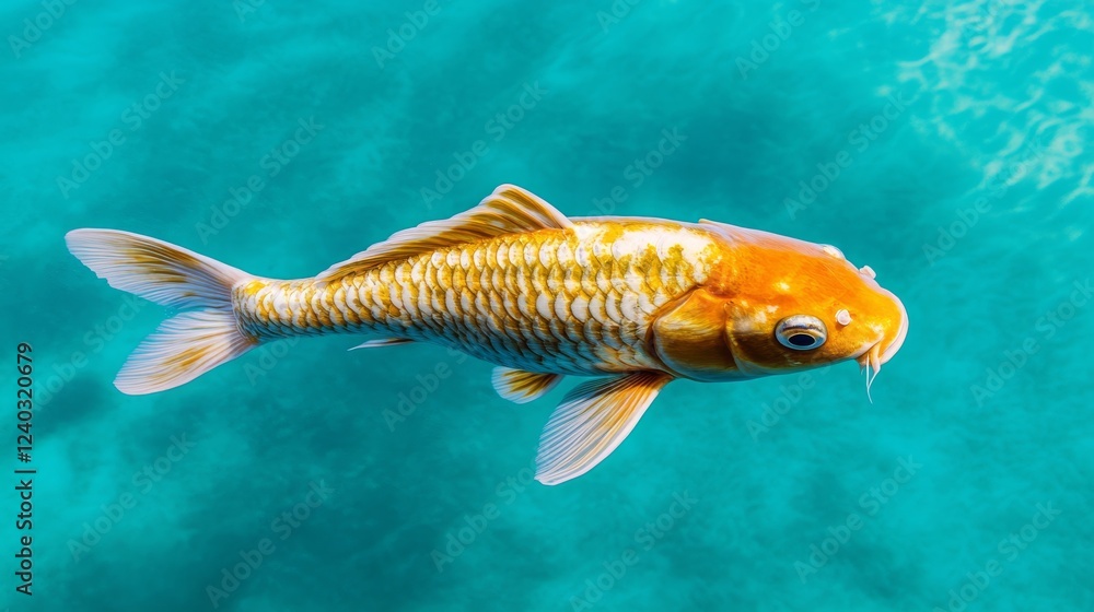 Fish with striking patterns swimming in a tranquil. Fish with striking patterns swimming in a tranquil.
