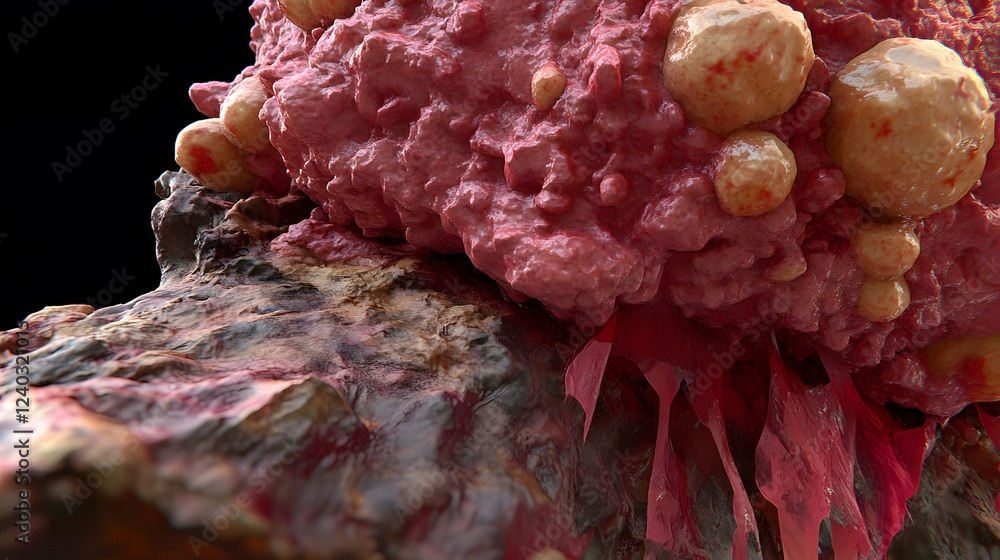 Abstract 3D Render of Red and Beige Organic Texture Abstract 3D Render of Red and Beige Organic Texture