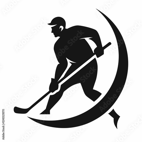 vector illustration of a hockey ball player