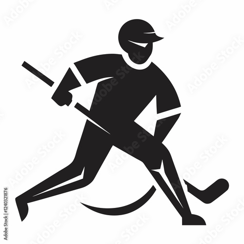 vector illustration of a hockey ball player