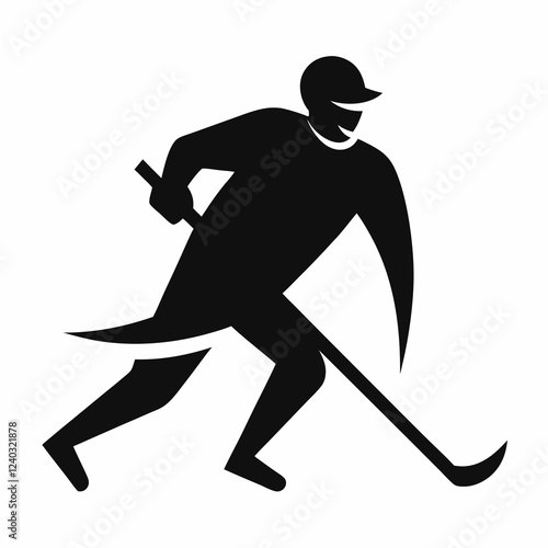 vector illustration of a hockey ball player