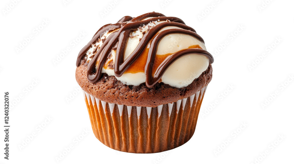 Chocolate Caramel Cupcake with Vanilla Cream Frosting Chocolate Caramel Cupcake with Vanilla Cream Frosting