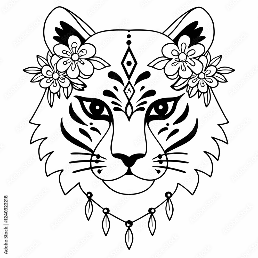 Fototapeta premium tiger head vector