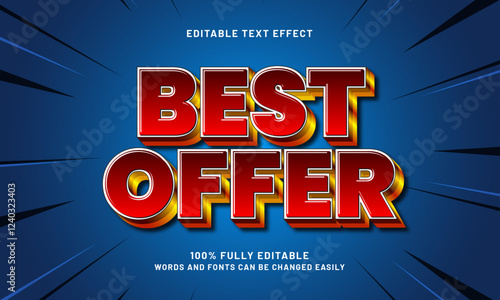 best offer editable text effect with a sale and discount theme
