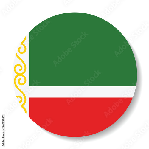 Free Download Chechnya circle flag. Button flag icon. Standard color. Circle icon flag. Computer illustration. Digital illustration. Vector illustration. - GFXLoad