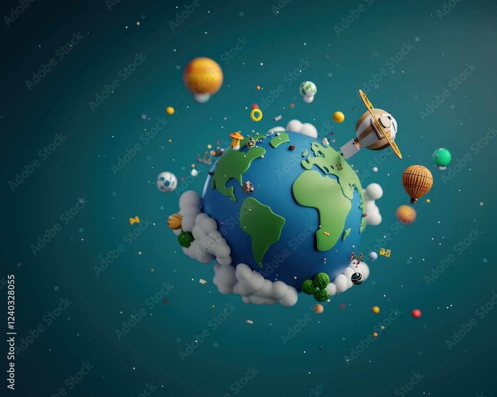 A playful planet filled with life and happiness. A playful planet filled with life and happiness.