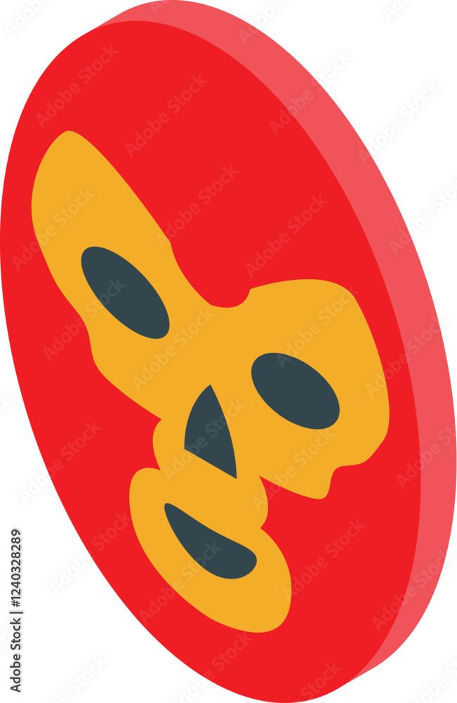 Fototapeta premium Lucha libre mask featuring a skull design, symbolizing mexican wrestling tradition and vibrant culture