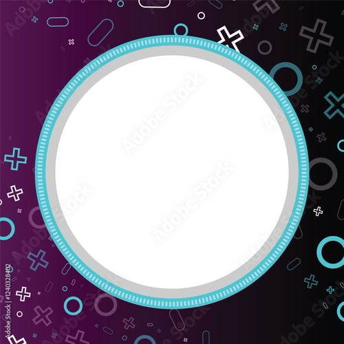 Twibbon Geometric Frame With Transparent Center and Vibrant Abstract Background Design