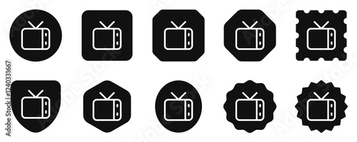Editable vector blank tv show vintage screen icon. Part of a big icon set family. Perfect for web and app interfaces, presentations, infographics, etc