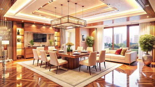 Luxurious interior living room in a beautiful house