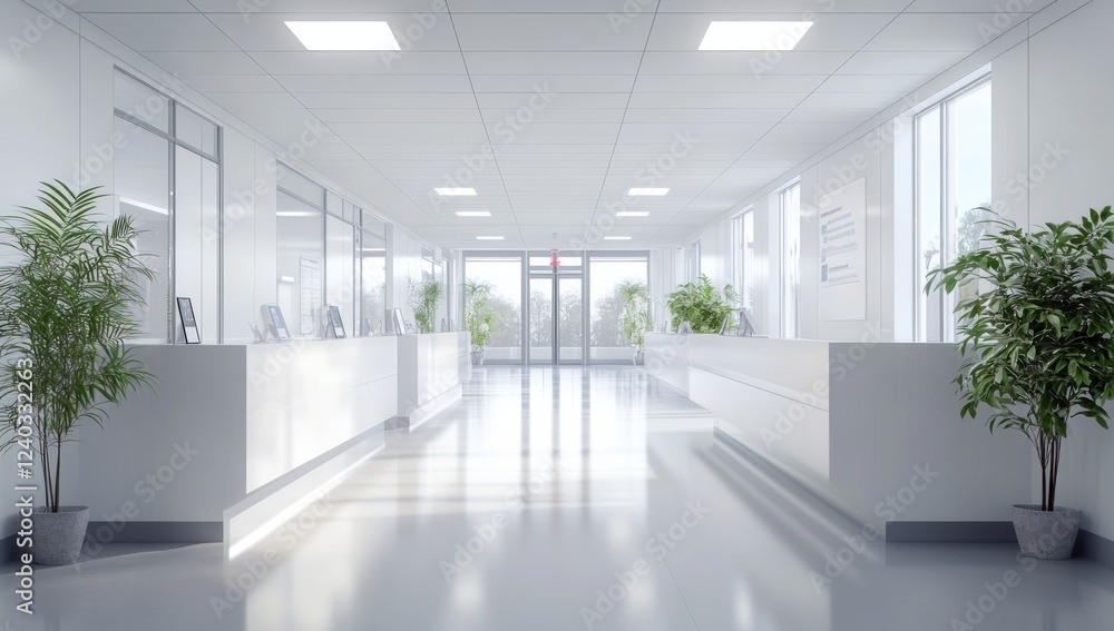 Fototapeta premium Modern and Clean Office Corridor Design