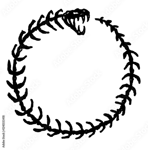 vector illustration of a poisonous snake skeleton forming a circle.eps