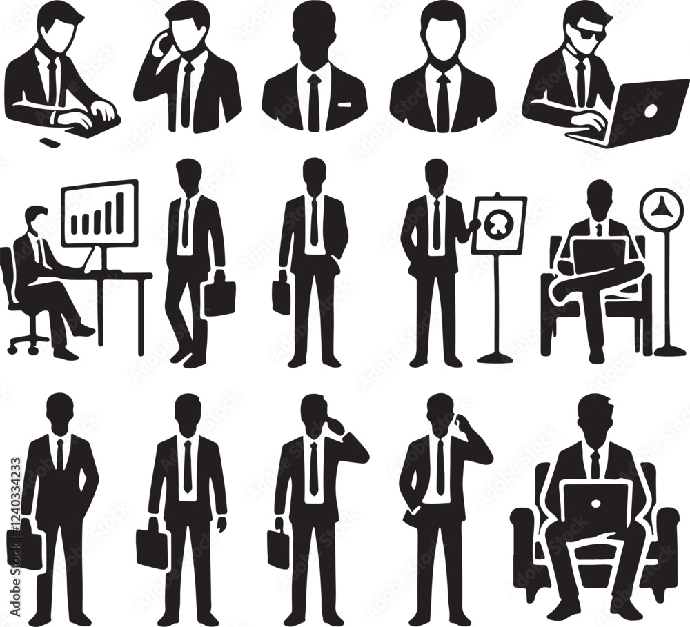 Fototapeta premium business people icons set