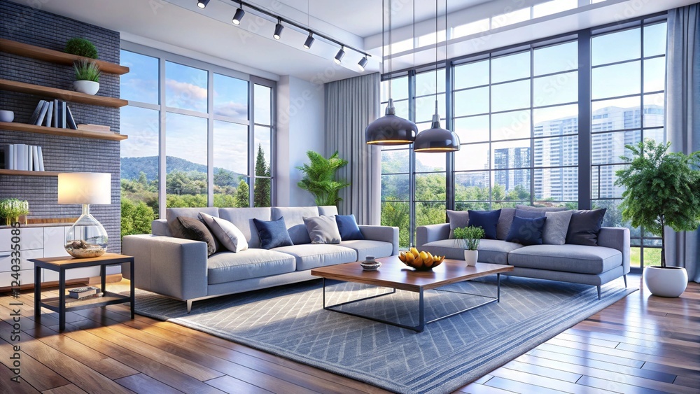 Luxurious interior living room in a beautiful house