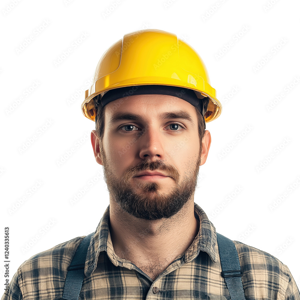 Young Construction Worker with Hard Hat Portrait Young Construction Worker with Hard Hat Portrait