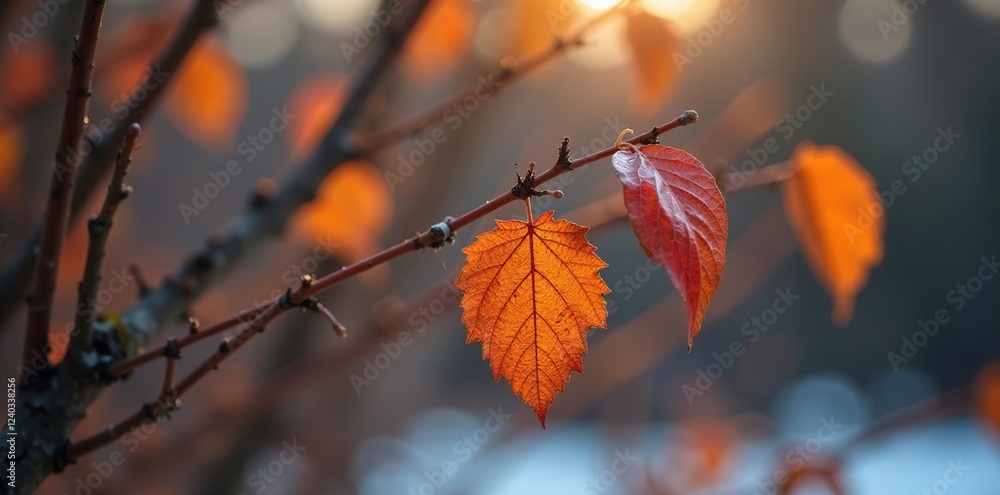 Deciduous shrub with browned branches and leaf drop, shrub disease, winter bareness Deciduous shrub with browned branches and leaf drop, shrub disease, winter bareness