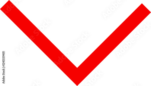 Icon red arrow direction down on a white background vector illustration.