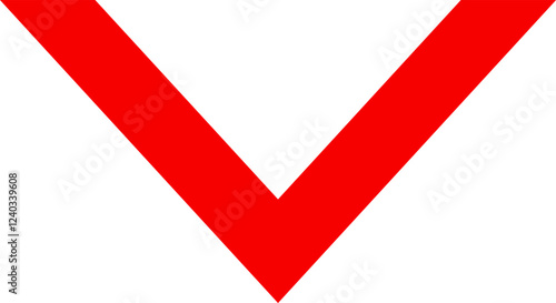 Icon red arrow direction down on a white background vector illustration.