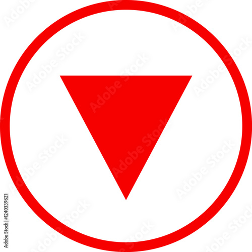 Free Download Icon red arrow direction down on a white background vector illustration. - GFXLoad