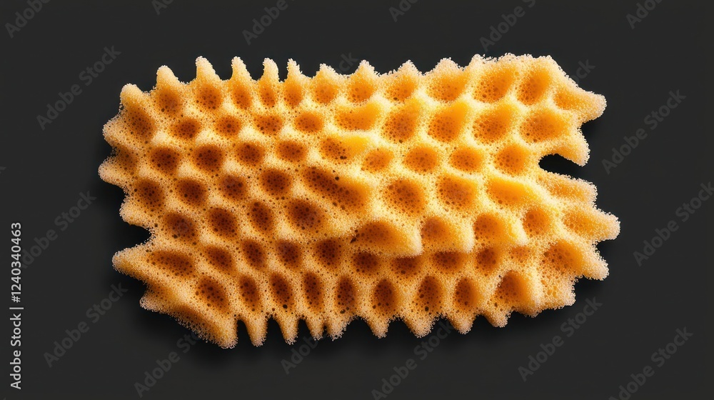 Yellow Porous Sponge Texture on Dark Background Yellow Porous Sponge Texture on Dark Background