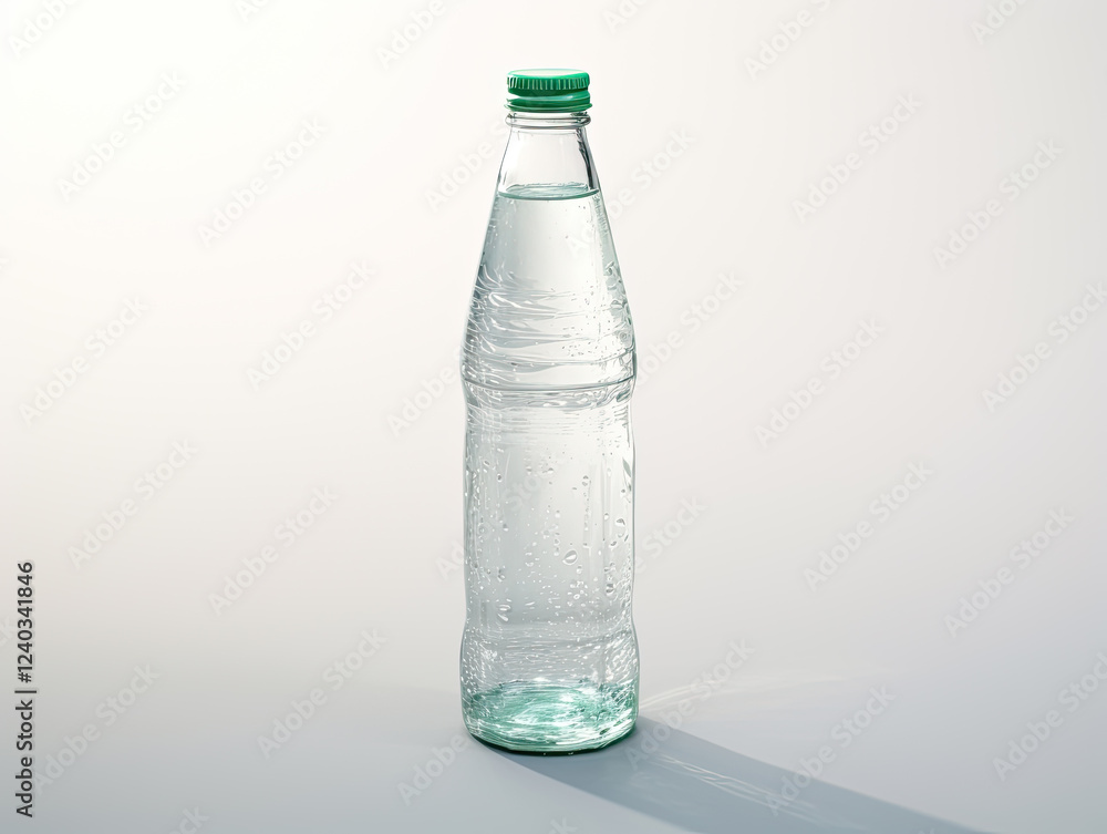Crystal-clear sparkling water in a glass bottle Crystal-clear sparkling water in a glass bottle