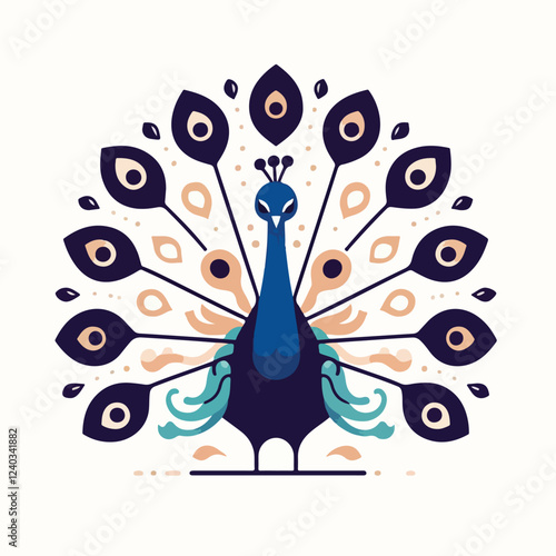 vector image of beautiful peacock