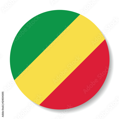 Free Download Congo flag. Button flag icon. Standard color. Circle icon flag. 3d illustration. Computer illustration. Digital illustration. Vector illustration. - GFXLoad