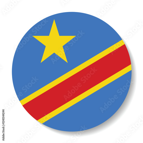 Free Download Congo Democratic flag. Congo Democratic circle flag. Flag icon. Standard color. Round flag. Computer illustration. Digital illustration. Vector illustration. - GFXLoad