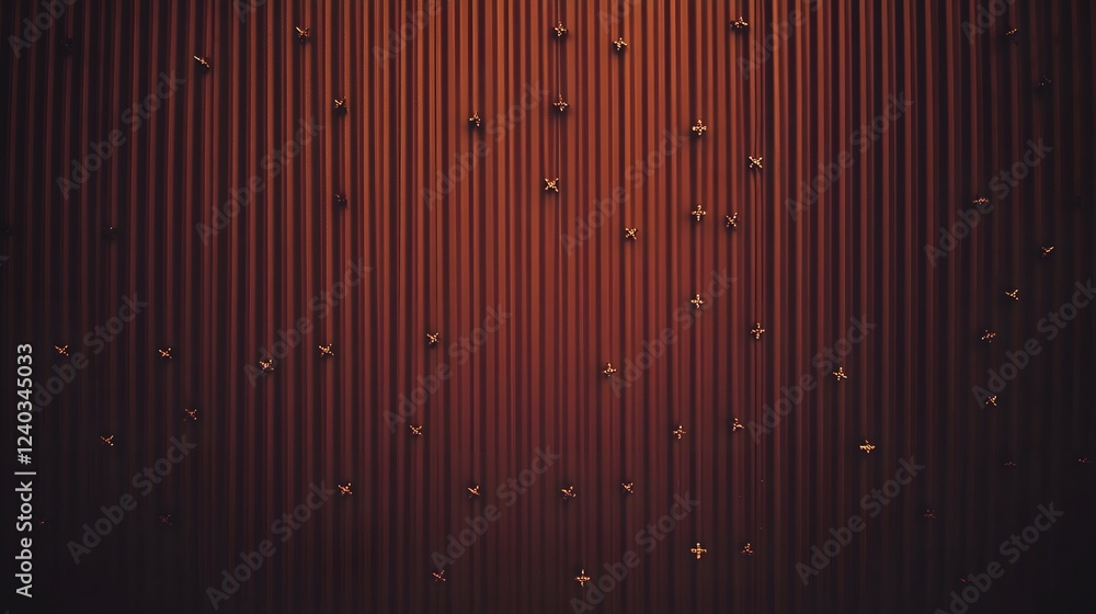 Abstract Brown Corrugated Texture with Gold Star Pattern Abstract Brown Corrugated Texture with Gold Star Pattern