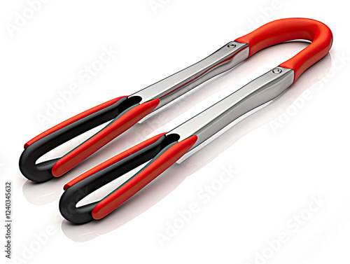 Sleek Red and Black Kitchen Tongs with Ergonomic Grip photo