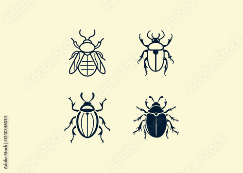 Vector illustration of Beetle Logo Design