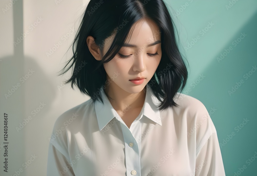 portrait of a woman,Korean beautiful female background clean light and shadow,Beautiful Asian Woman Portrait portrait of a woman,Korean beautiful female background clean light and shadow,Beautiful Asian Woman Portrait