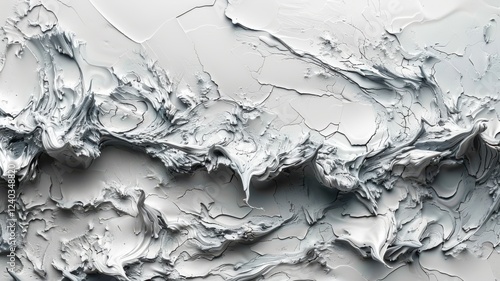 A white ocean with a lot of white paint splatters
