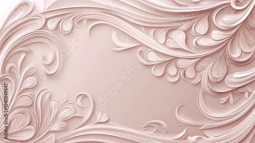 Elegant floral frame, pastel background